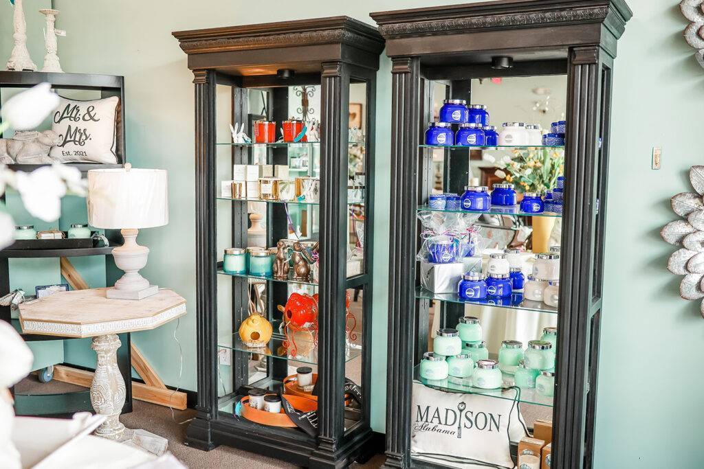 All About Interiors by Consign's Gift Shop in Madison, Alabama | This store carries a handful of elevates gifts including candles, coasters, oven mitts, umbrellas, wreaths, and so much more. 