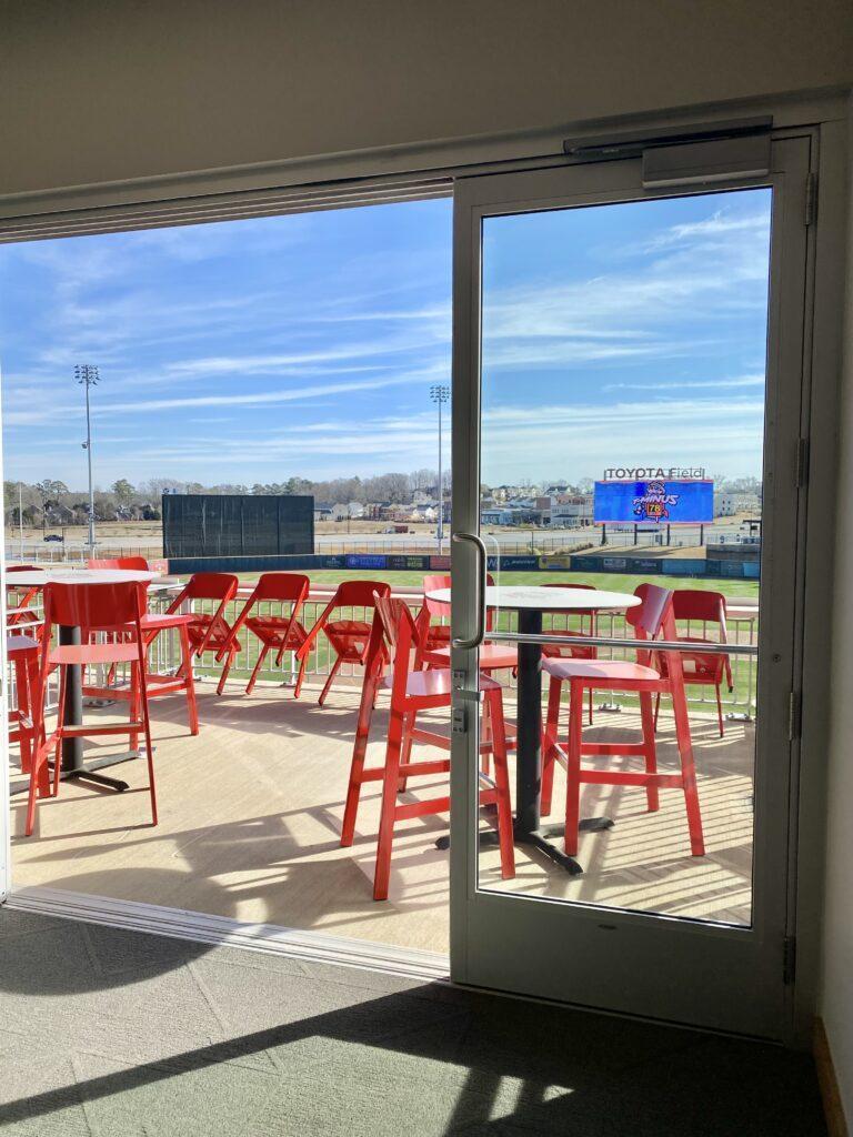 Hospitality Options at Toyota Field in Madison, Alabama: These private hospitality areas at the Trash Pandas stadium for groups of 10 people up to several under people!